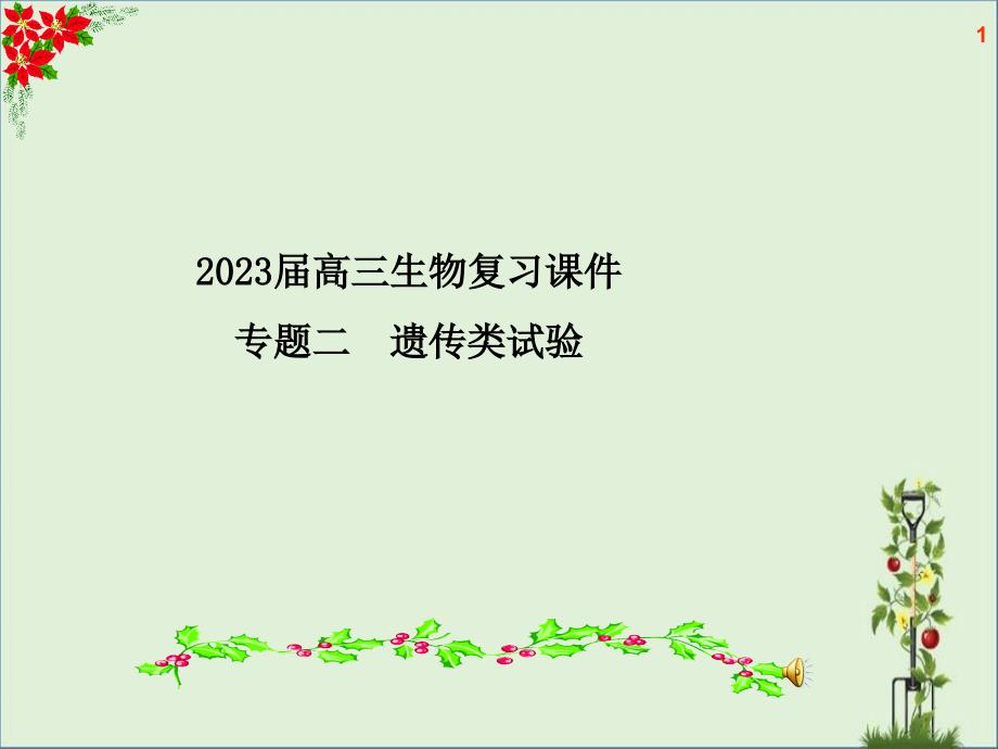 2014届高三生物复习：专题二--遗传类实验解析_第1页