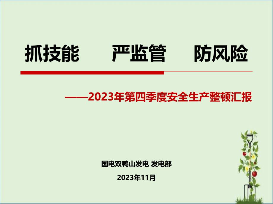 2015年第四季度安全生产整顿汇报资料_第1页