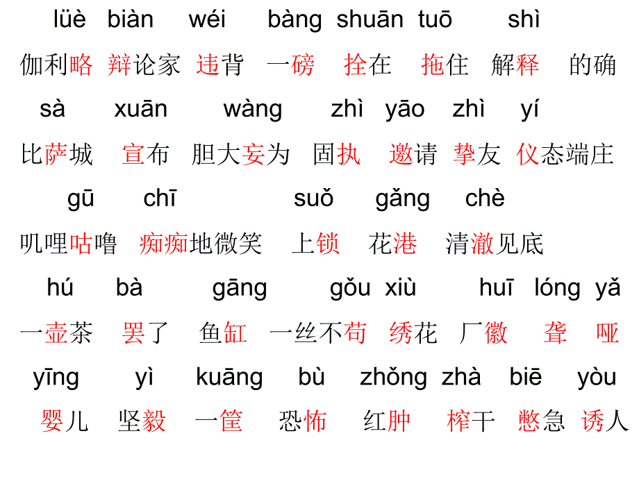 人教版四年级下册第七单元字词_第1页