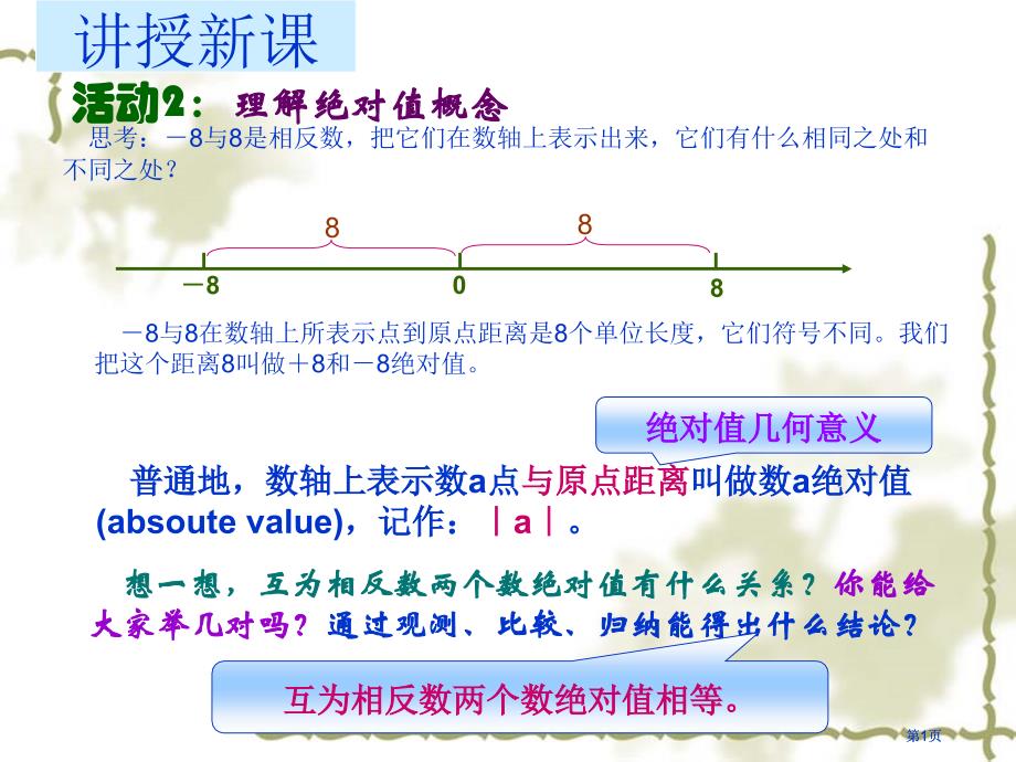 思考与是相反数把它们在数轴上表示出来它们有什市公开课金奖市赛课一等奖课件_第1页