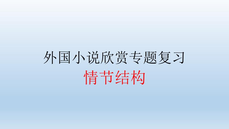 外国小说欣赏专题复习之情节_第1页