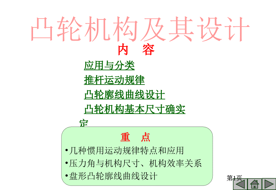 内容应用与分类推杆的运动规律凸轮廓线曲线的设计凸轮机构市公开课金奖市赛课一等奖课件_第1页