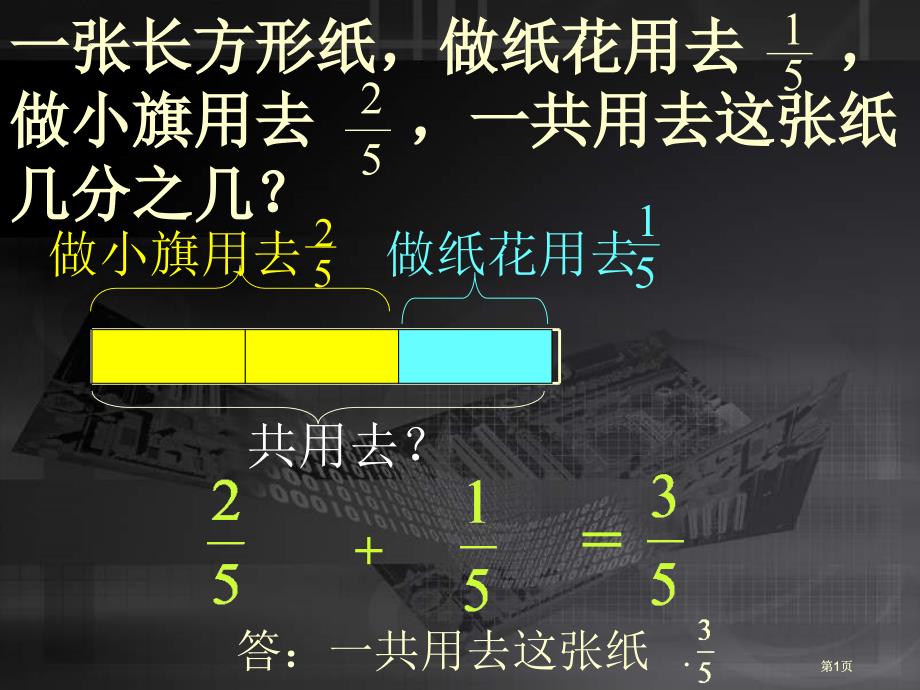 新人教版三年级上册分数的加减法市公开课金奖市赛课一等奖课件_第1页