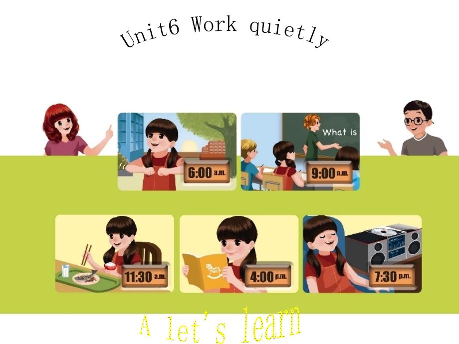 新人教版(PEP)五年级英语下册Unit-6-Work-quietly-PartA-let's-learn公开课课件_第1页