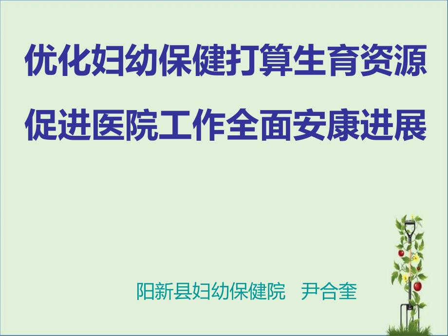 优化妇幼保健计划生育资源教程_第1页