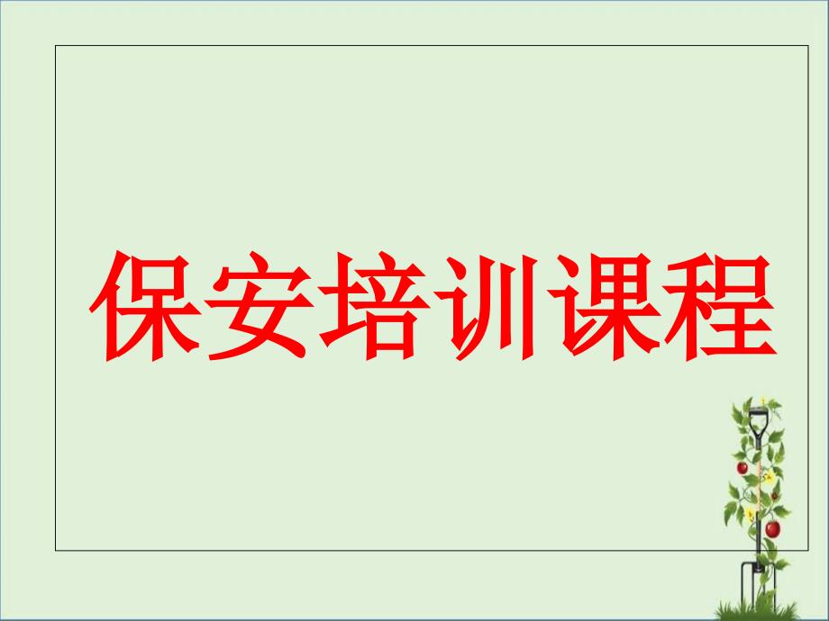 保安培训教程概要_第1页