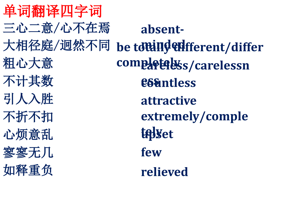 英语四字成语翻译_第1页