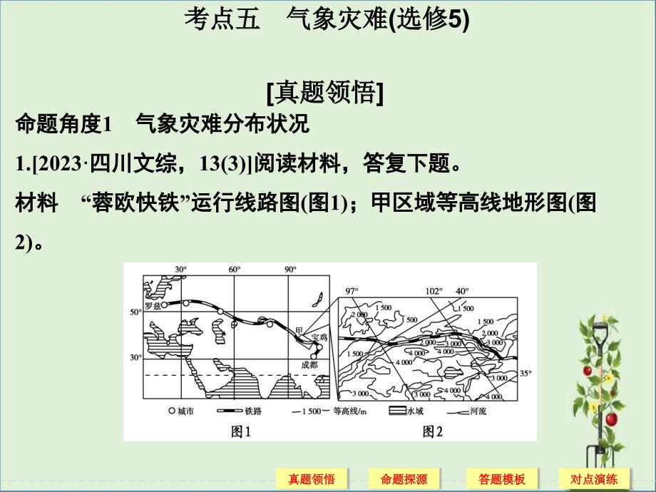 创新设计2016高考地理二轮专题复习专题二大气运动规律与气象灾害考点五课件_第1页