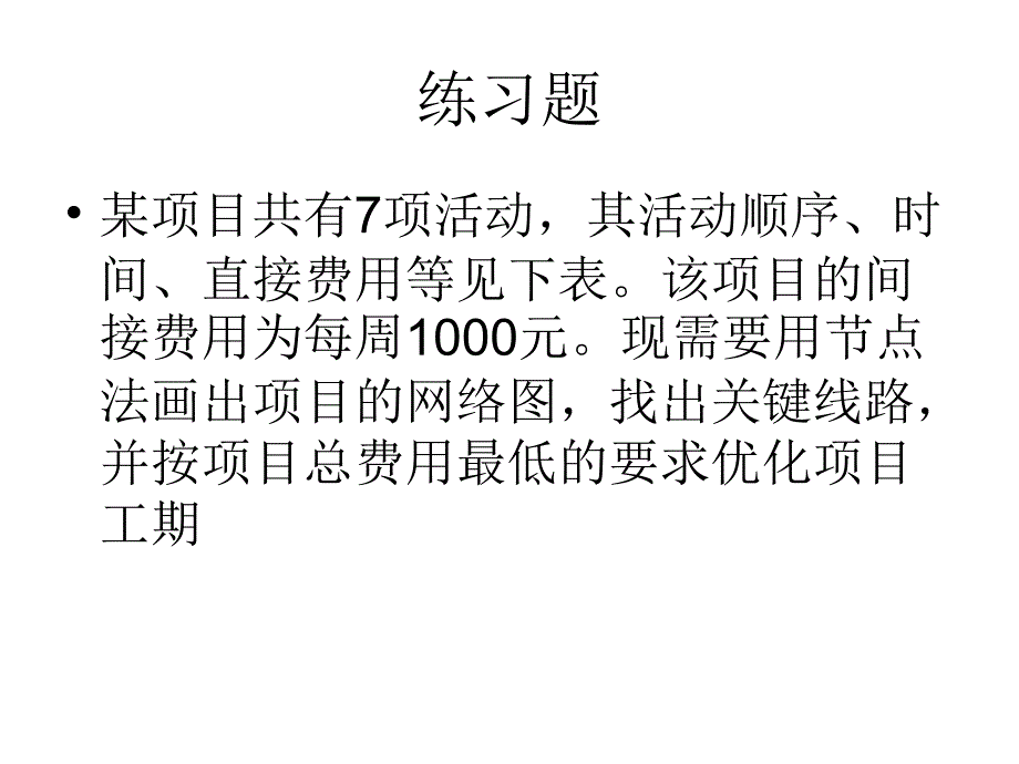 项目管理关键路径练习题解析_第1页