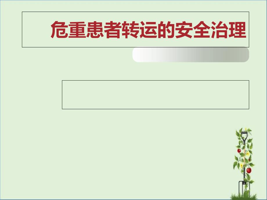 危重患者转运的安全管理_第1页