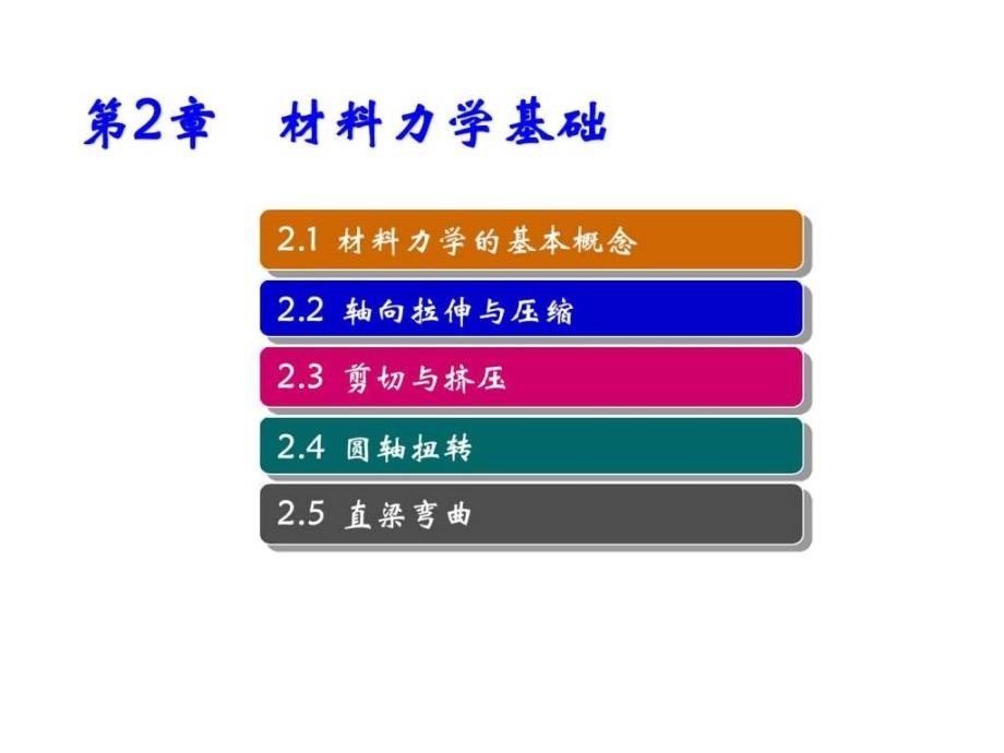 汽车机械基础第2章 材料力学基础_第1页