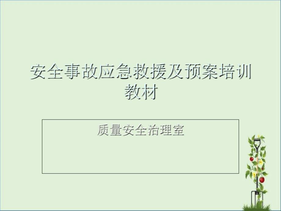 安全事故应急救援及预案培训教材_第1页