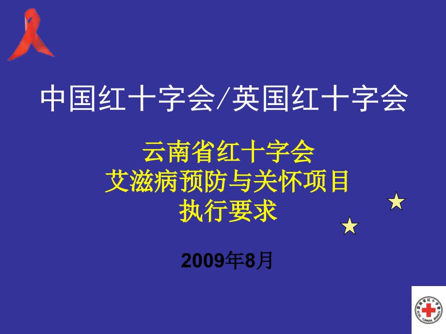 云南省红十字会艾滋病预防与关怀项目执行要求_第1页