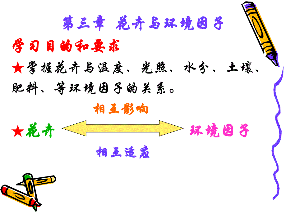 (课件)-第三章花卉与环境因子学习目的和要求掌握花卉与温度、光照_第1页