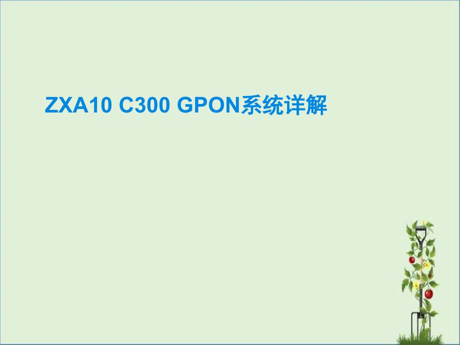 3-ZXA10C300GPON系统详解(201003)剖析_第1页