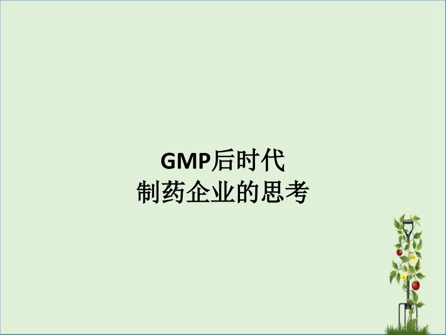 GMP后时代制药企业的思考资料_第1页