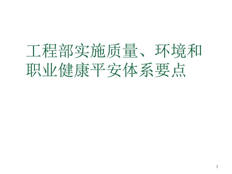 项目部实施质量环境和职业健康安全体系要点_第1页