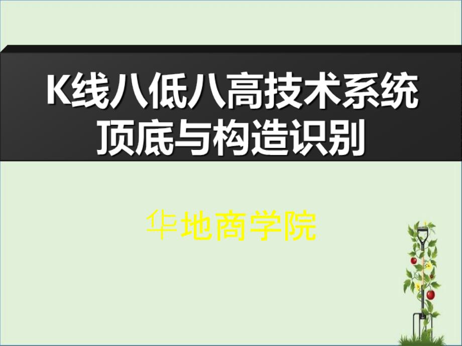 K线八低八高技术系统讲解课程(二)解析_第1页