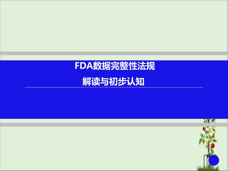 FDA数据完整性法规解读与初步认知_第1页