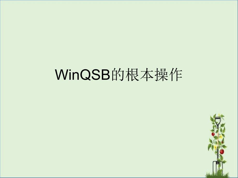 WinQSB的基本操作_第1页