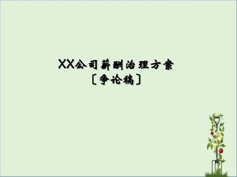 XX公司薪酬管理方案(讨论稿)(PPT-23页)_第1页