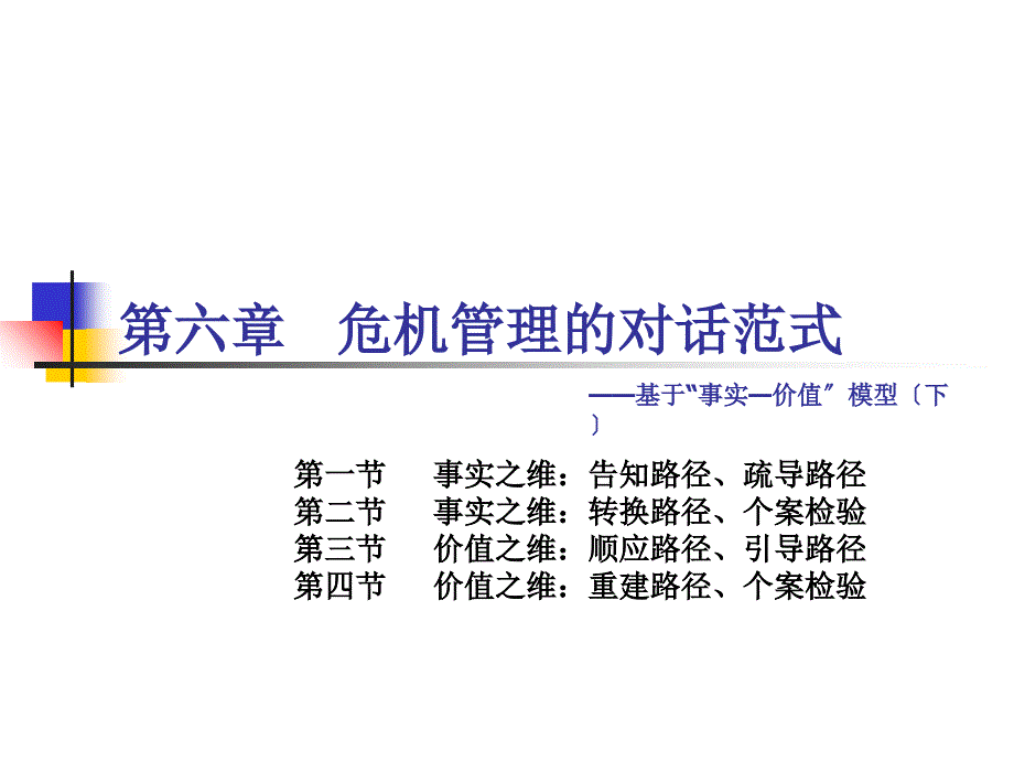 传播管理 第6章 管理的对话范式基于事实—价值模型（下）_第1页