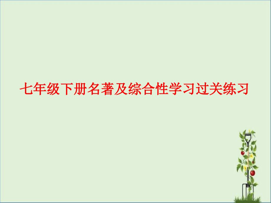 七年级下册语文人教版名著及综合性学习过关练习详解_第1页