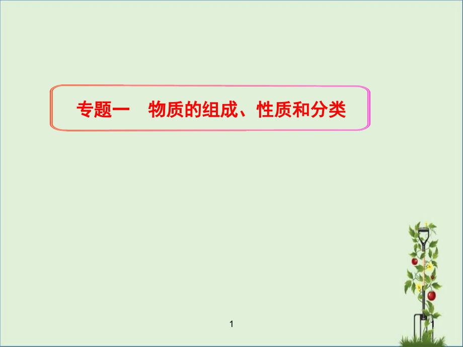 专题1物质的组成、性质和分类讲述_第1页