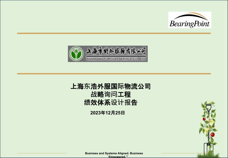 上海东浩外服国际物流公司战略咨询项目绩效体系设计报告_第1页