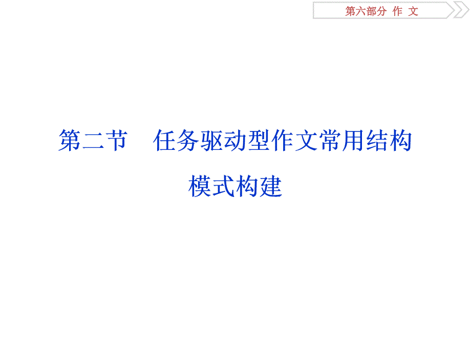 2019届高考语文复习课件：第六部分-作文-第二章-第二节-任务驱动型作文常用结构模式构建_第1页