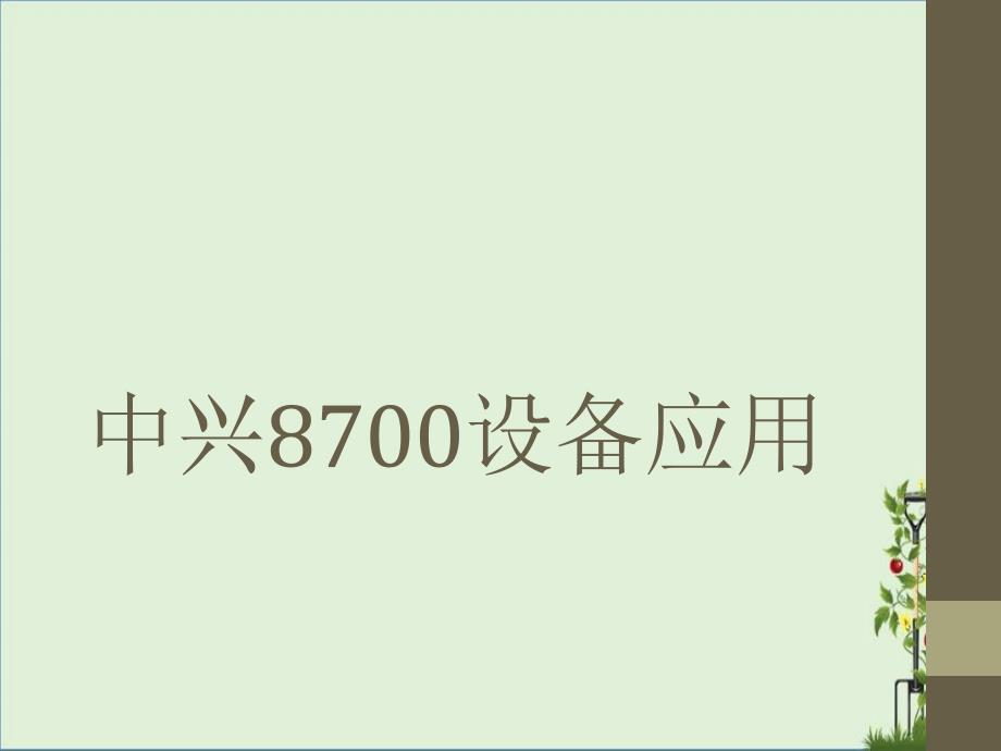 中兴8700设备介绍_第1页