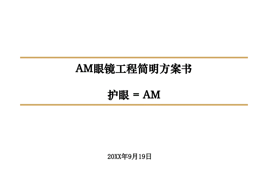 AM眼镜项目简明计划书_第1页