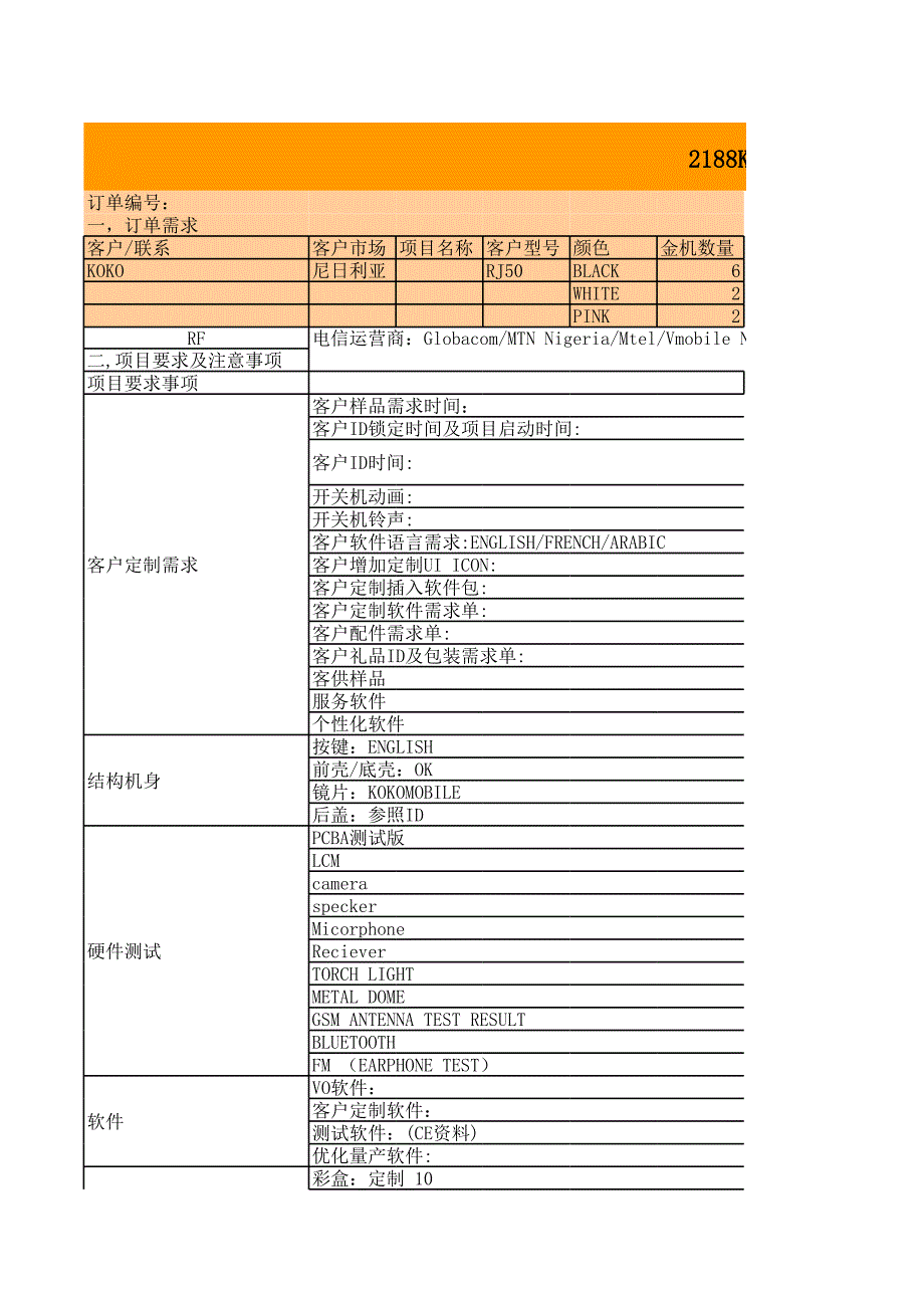 項(xiàng)目檢查表 xls_第1頁