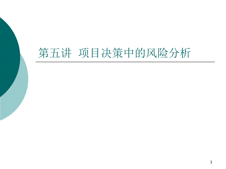 項(xiàng)目決策中的風(fēng)險(xiǎn)研究_第1頁(yè)