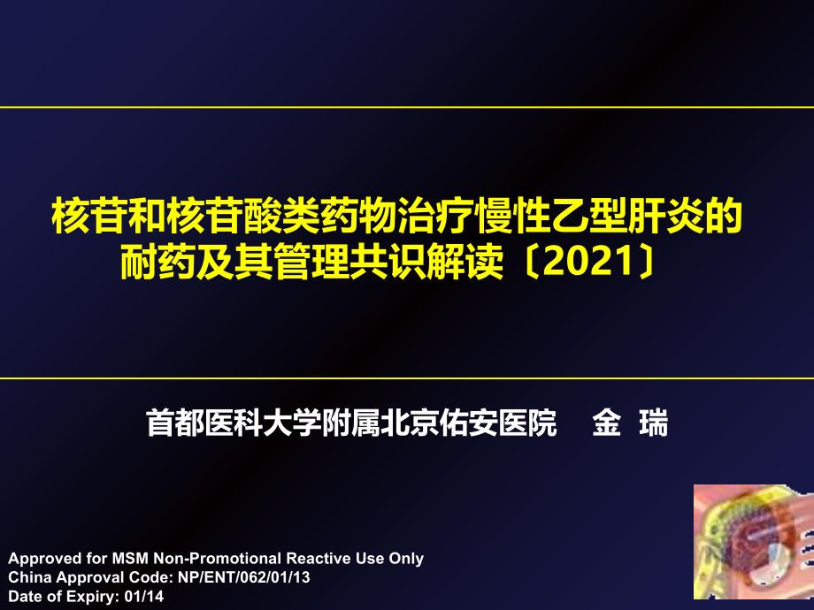 核苷和核苷酸类药物治疗慢性乙型肝炎的耐药及其管理共识解读-北京佑安医院-金瑞_第1页