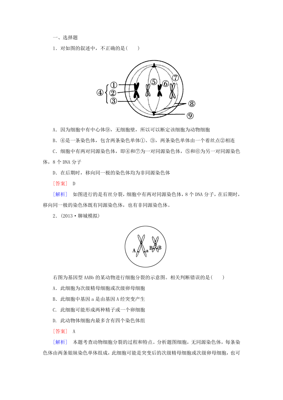 高三生物二轮复习专题突破系列 细胞增殖与受精作用_第1页