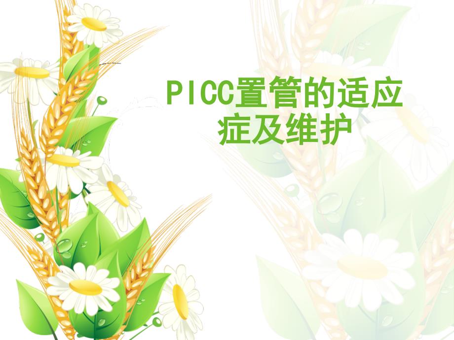 picc置管适应症及维护_第1页