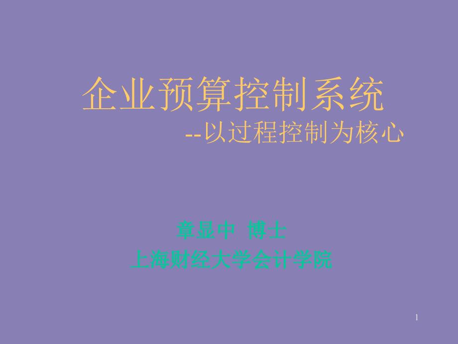 財(cái)務(wù)總監(jiān)培訓(xùn)教程-企業(yè)預(yù)算控制系統(tǒng)_第1頁