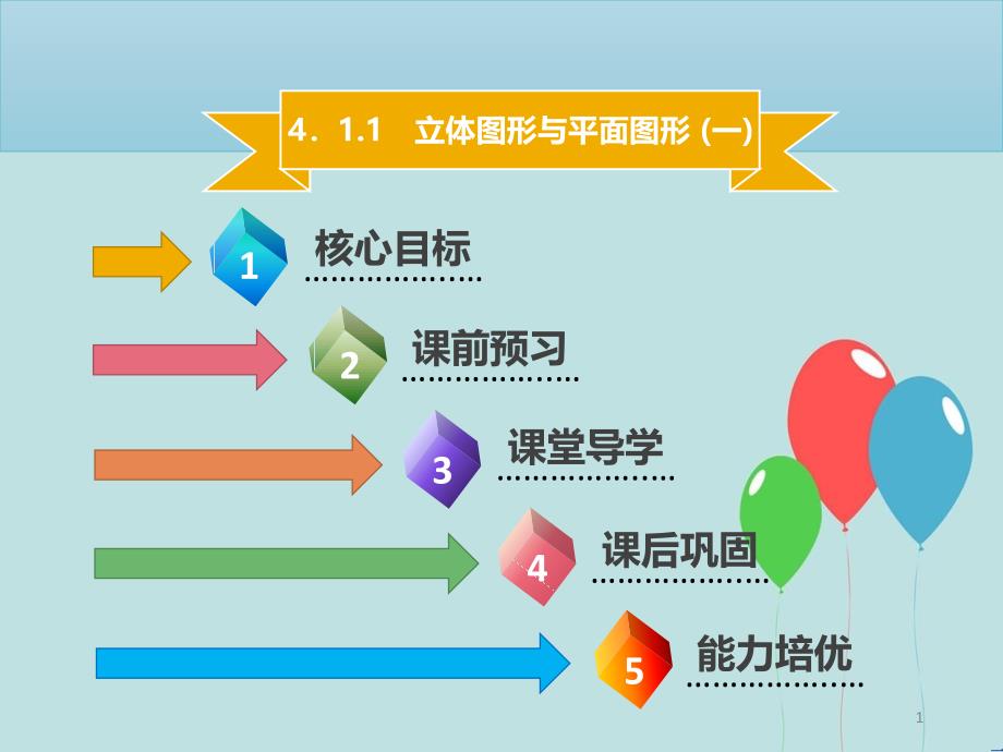 【名师导学】七年级数学上册 第四章 几何图形初步 4.1.1 立体图形与平面图形（一）课件 （新版）新人教版_第1页