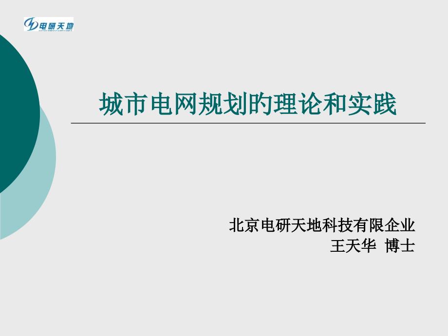 城市电网规划的理论和实践_第1页