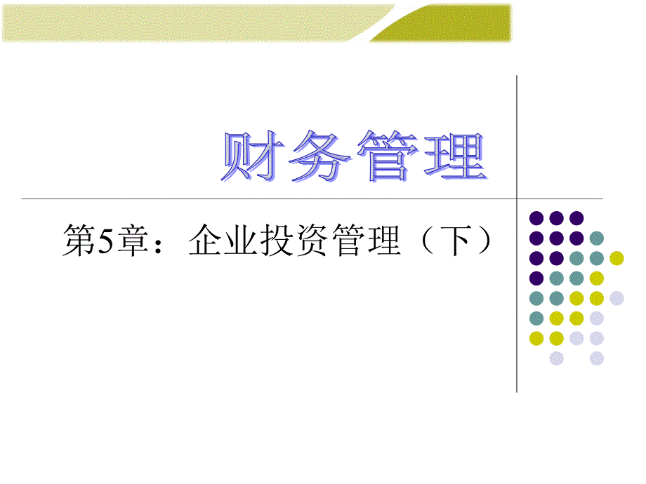 王化成第4版第5章企業(yè)投資管理(下)_第1頁