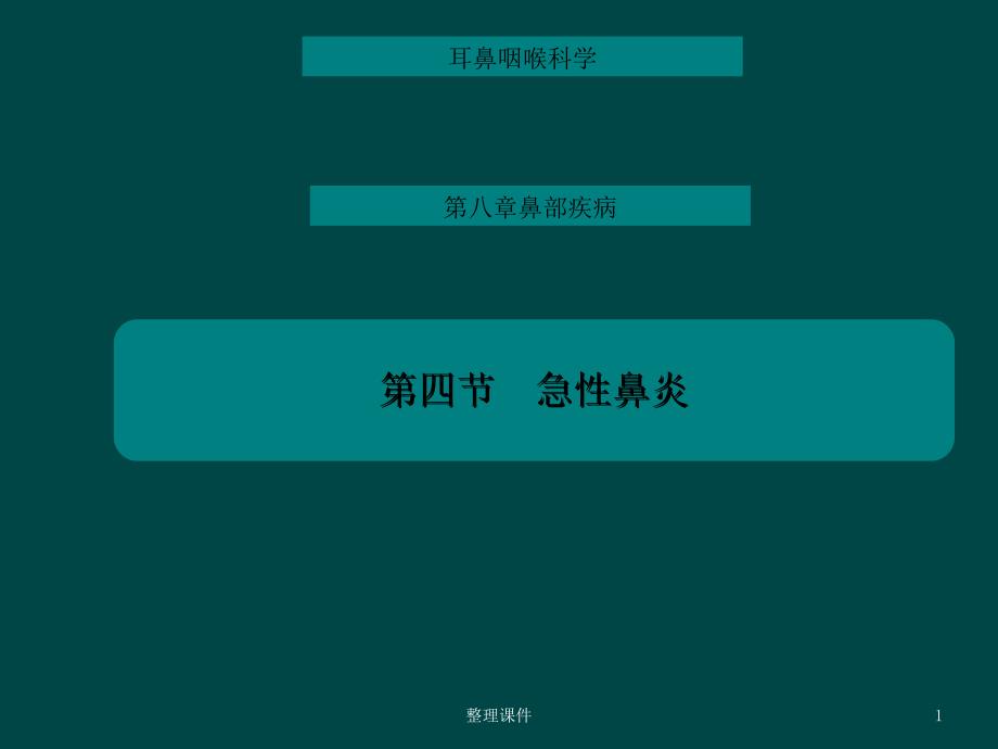 中西医结合耳鼻喉鼻炎课件_第1页