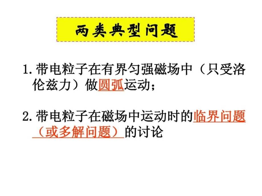 专题带电粒子在有界磁场中的运动_第1页