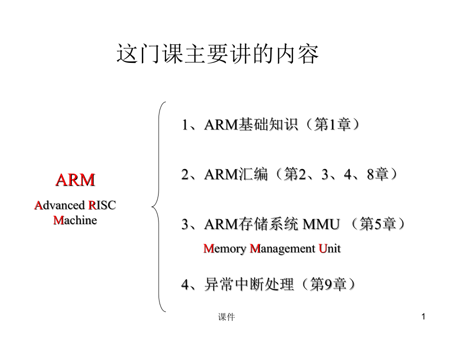 ARM体系结构和编程---第一章教学课件_第1页