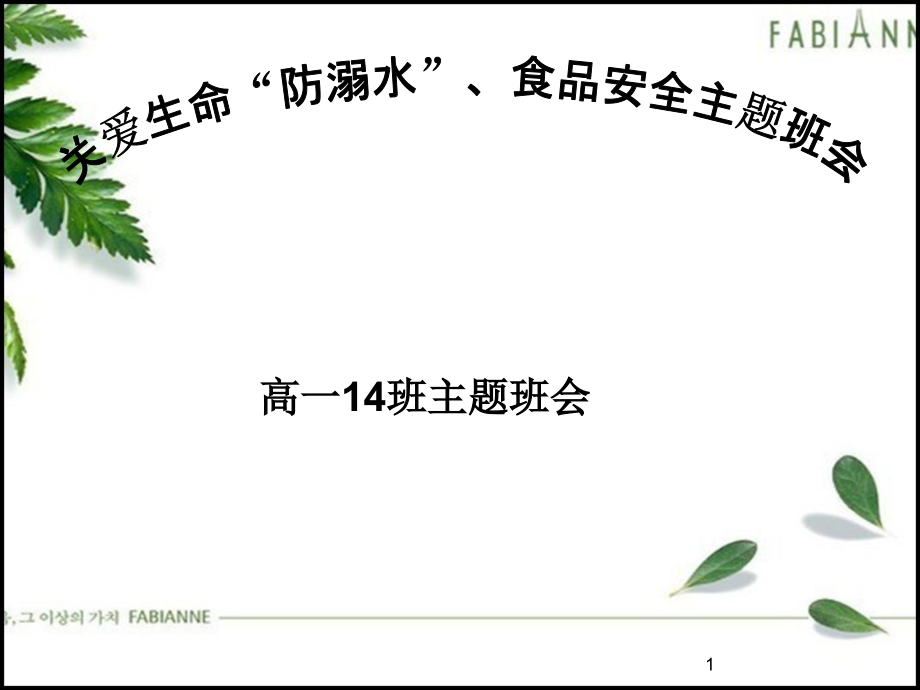 主题班会——防溺水、食品安全ppt课件_第1页