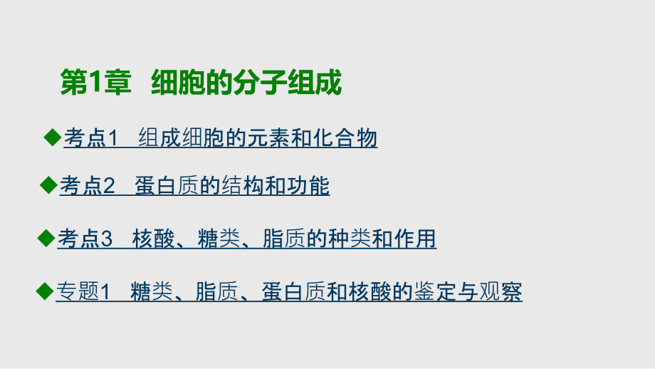 2021年(新高考)生物大一轮复习ppt课件-第1章--细胞的分子组成_第1页