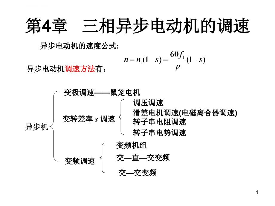 第四章---三相异步电动机的调速ppt课件_第1页