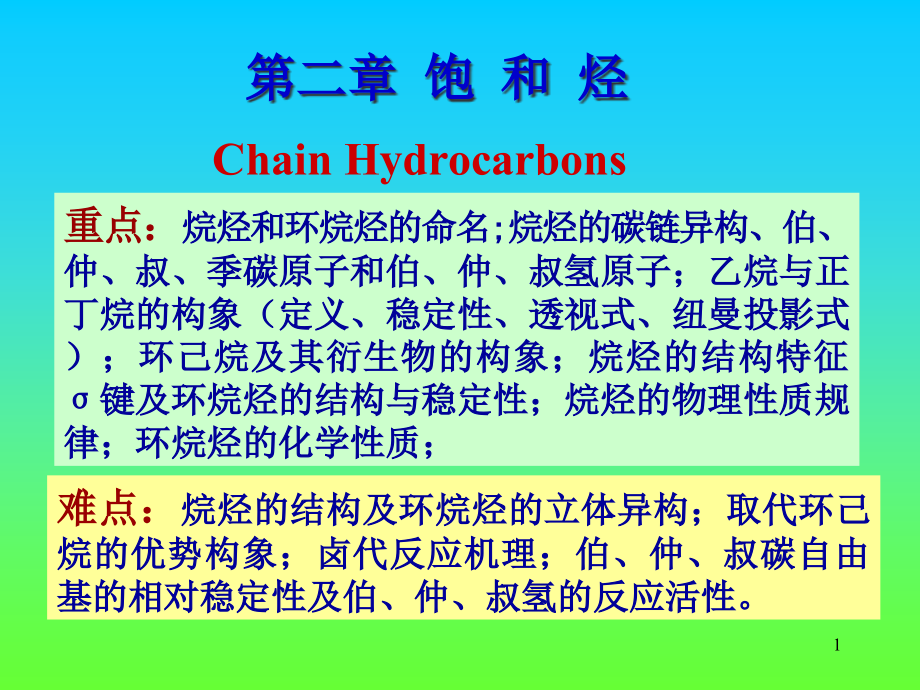 大学有机化学第二章饱和烃ppt课件_第1页