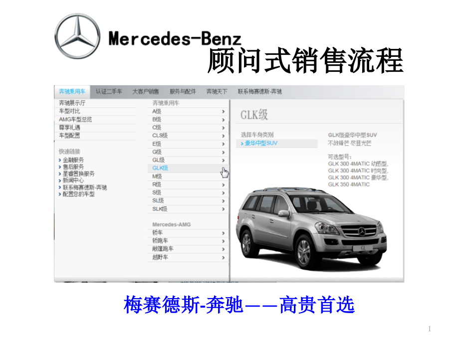 奔驰-顾问式销售流程ppt课件_第1页