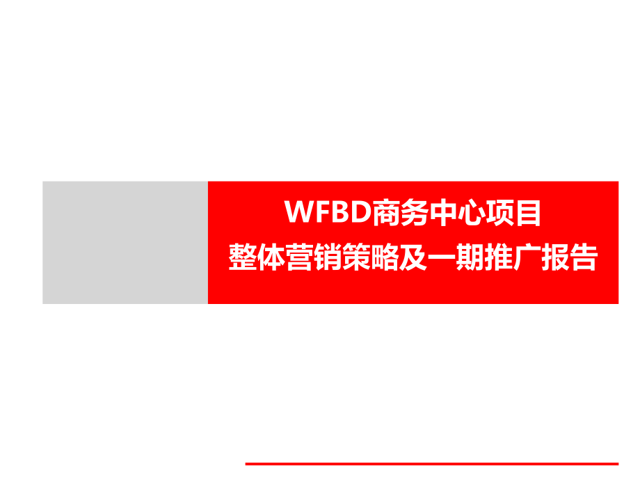 WFBD商务中心项目整体营销策略及一期推广思路报告课件_第1页